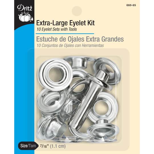 Dritz&#xAE; Extra-Large Nickel Eyelet Kit with Tool, 7/16&#x27;&#x27;